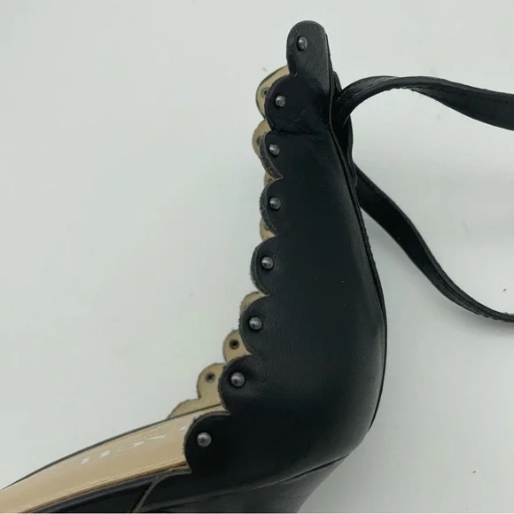 Coach Leather Monica Black Kitten Heel Sandal, Sz 7 - Picture 6 of 14